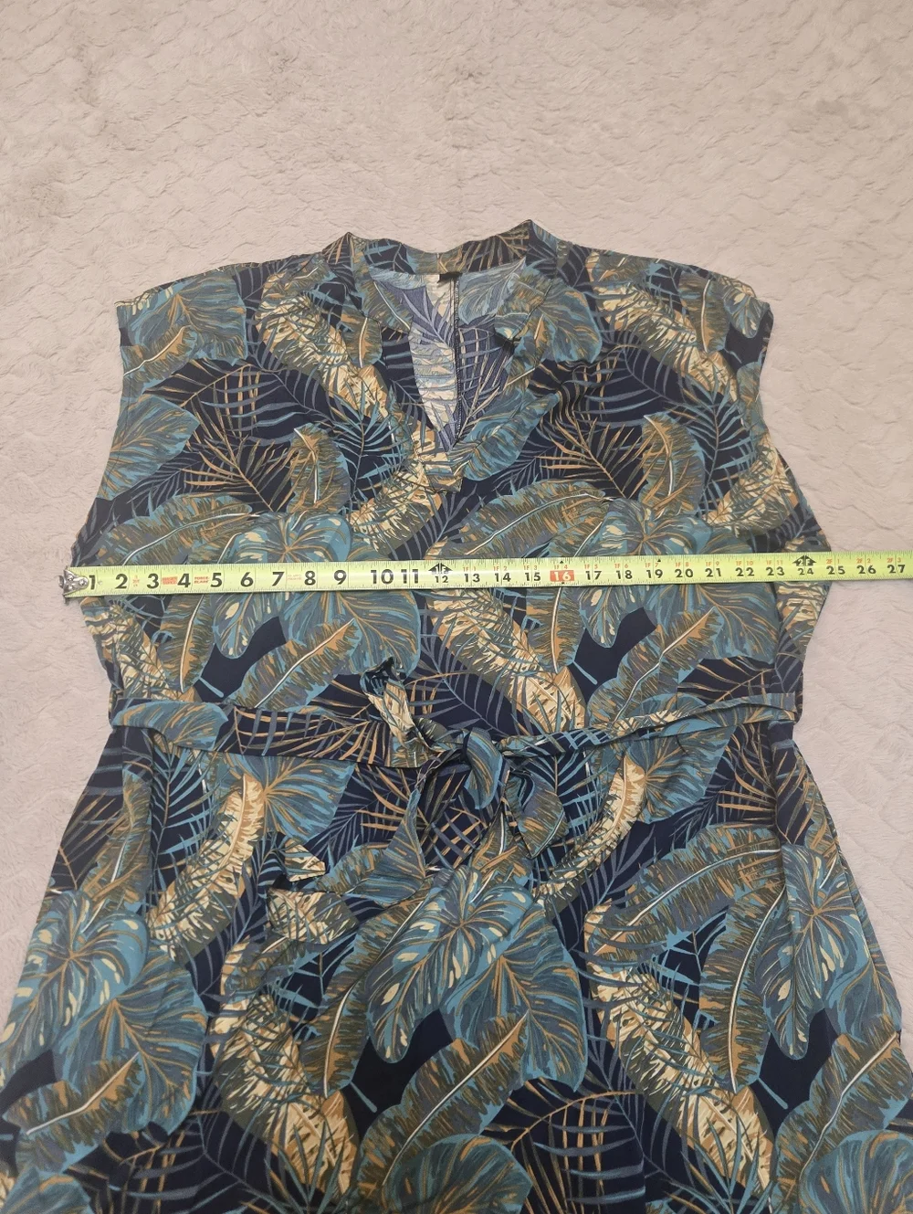 SHEIN Curve Tropical Print Travachic Resort Short Sleeve Belted Dress, Size 3X - Picture 3 of 7